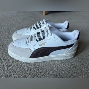 Puma women’s White and Dark Brown Sneakers